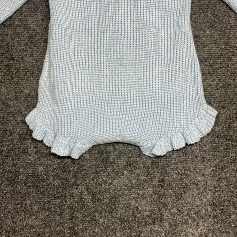 Baby Girl Knit Sweater Romper Light‎ Blue 9-12M I Love You To The Moon Cottage
